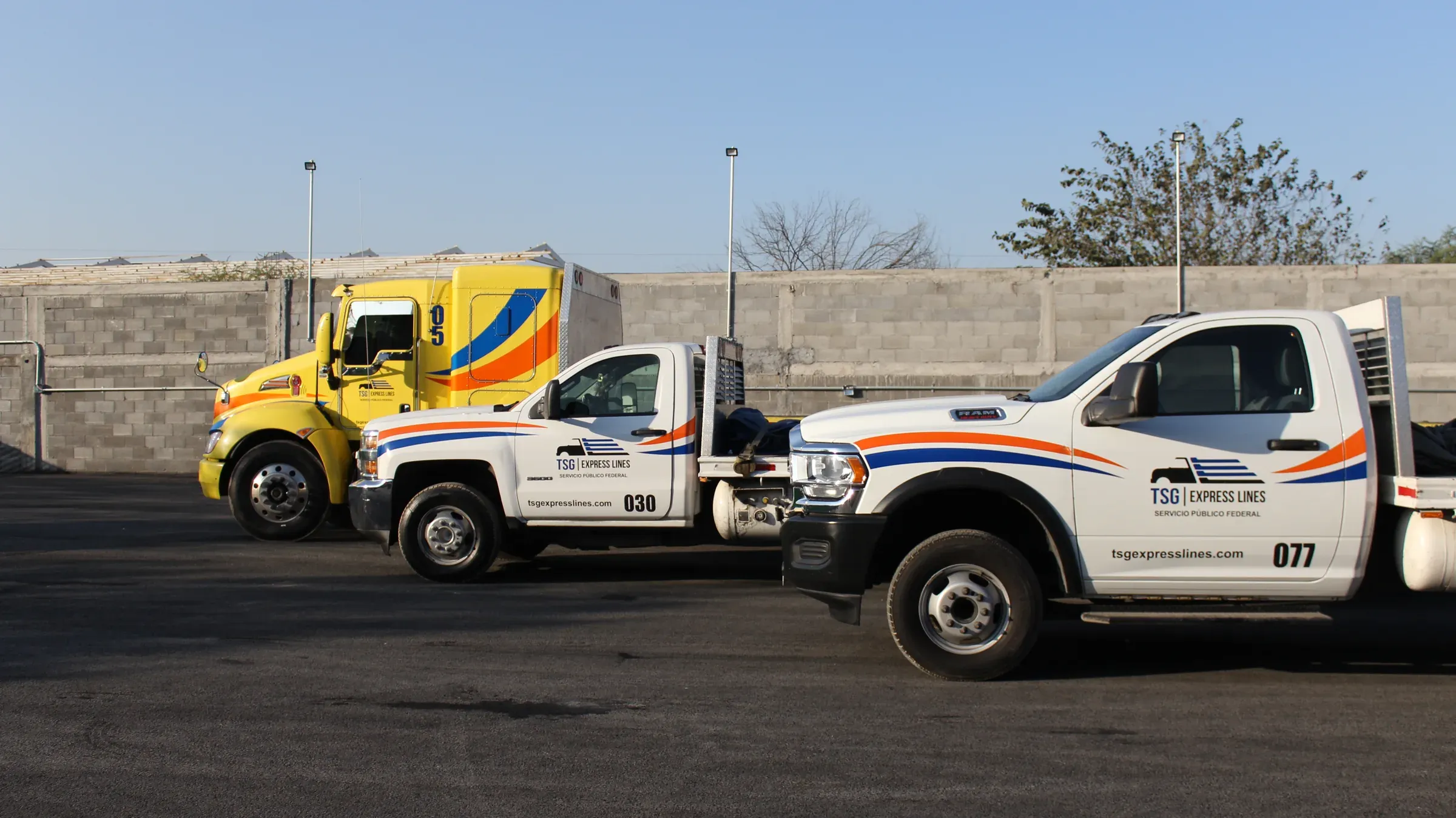 Tres unidades de TSG Express Lines formadas en el patio